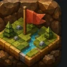 Stylized land-claim emblem